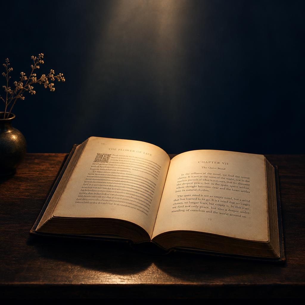 An open book in golden light