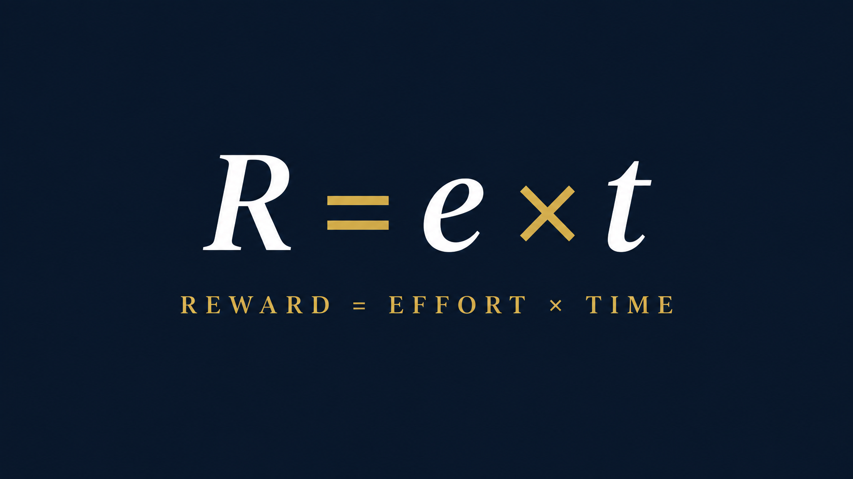The Success Equation diagram: Reward equals Effort times Time